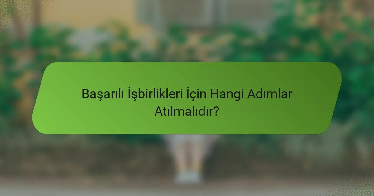 Başarılı İşbirlikleri İçin Hangi Adımlar Atılmalıdır?