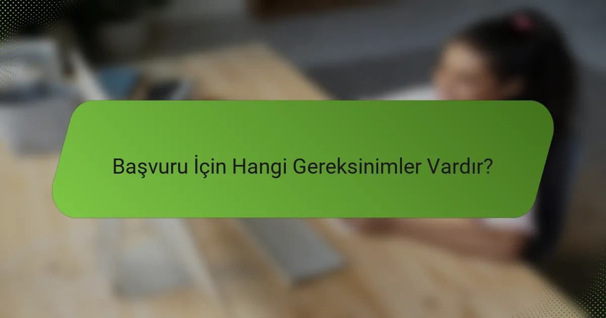 Başvuru İçin Hangi Gereksinimler Vardır?