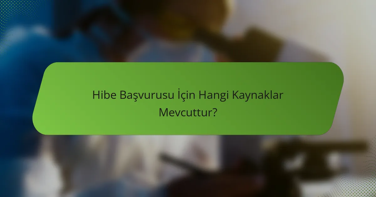 Hibe Başvurusu İçin Hangi Kaynaklar Mevcuttur?