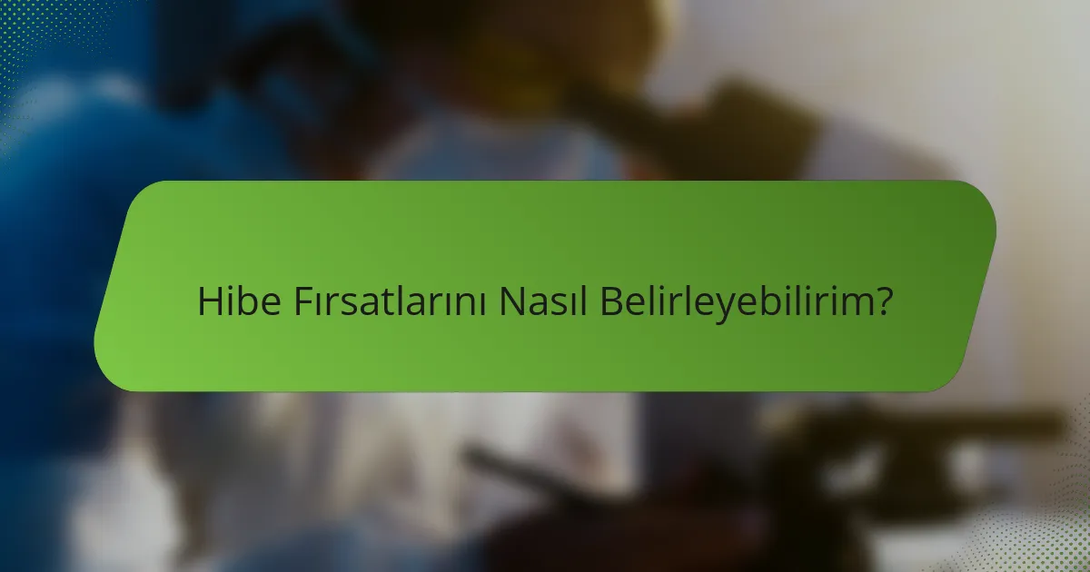 Hibe Fırsatlarını Nasıl Belirleyebilirim?
