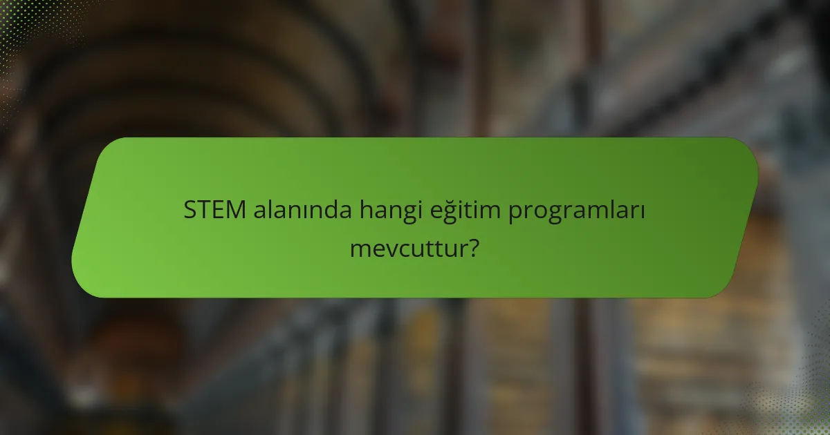 STEM alanında hangi eğitim programları mevcuttur?